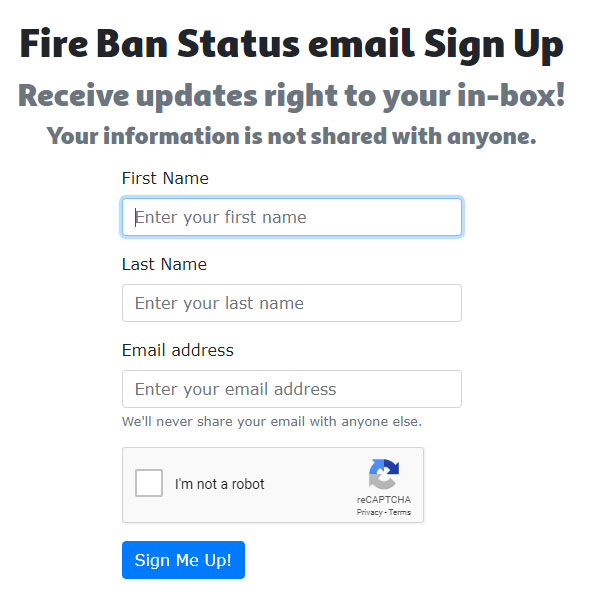 Fire Status Signup Screen